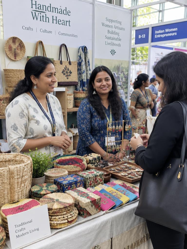 Women entrepreneurs at an exhibition