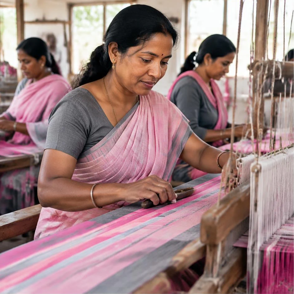 India: women working — Handloom & Textiles